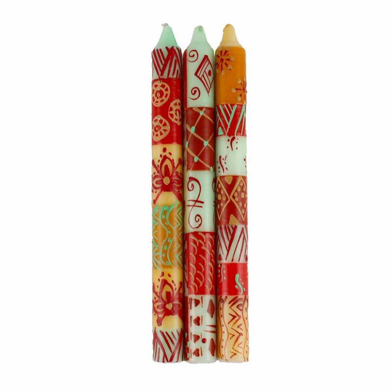 Hand Painted Taper Candles 9 Inch Set Decorative Wax Candles for Home Decor